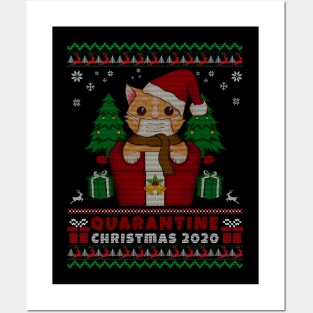 Quarantine Christmas 2020 - cat funny Tshirt Posters and Art